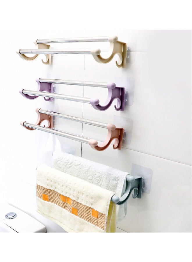 No Drilling Hanging Holder Rack Towel Bar Organizer Blue/Silver 37 x 17 x 10.5cm  - Image 2