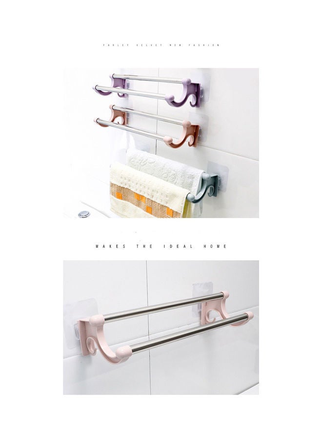 No Drilling Hanging Holder Rack Towel Bar Organizer Blue/Silver 37 x 17 x 10.5cm  - Image 3