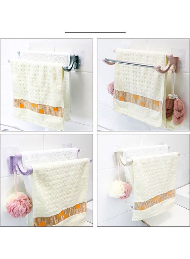 No Drilling Hanging Holder Rack Towel Bar Organizer Blue/Silver 37 x 17 x 10.5cm  - Image 4