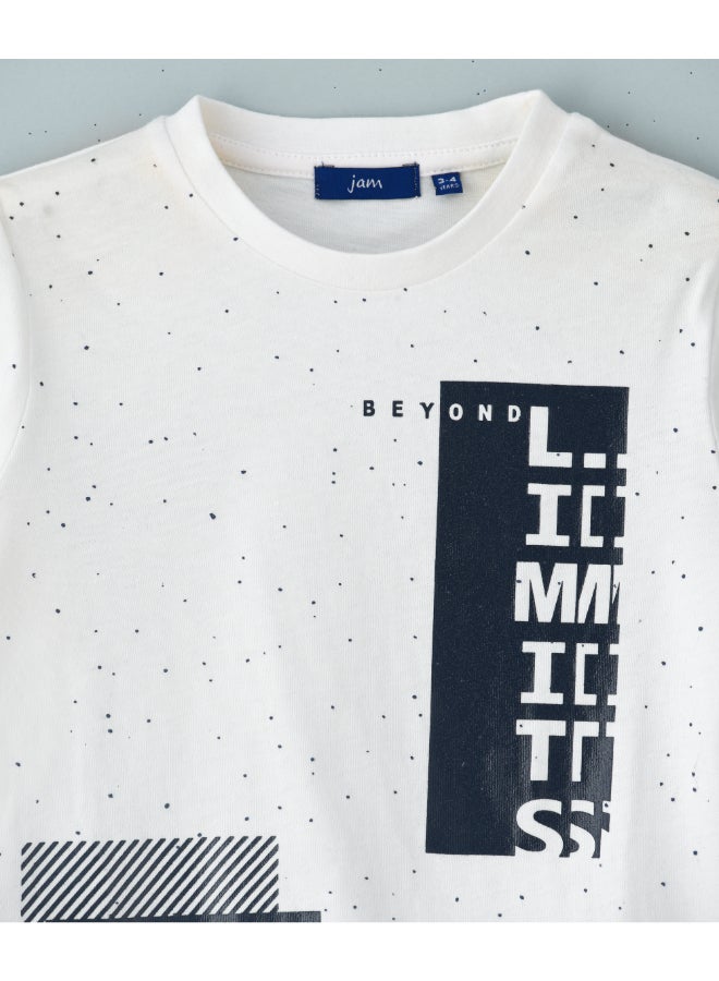 JAM Printed Long Sleeves T-Shirt Ivory - Image 3
