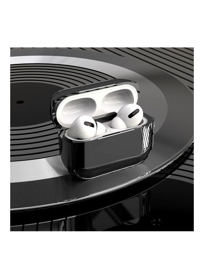BGM Electroplating TPU Earphone Protective Case with Lanyard For AirPods Pro Black - Image 4