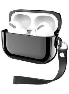 BGM Electroplating TPU Earphone Protective Case with Lanyard For AirPods Pro Black  - Image 1