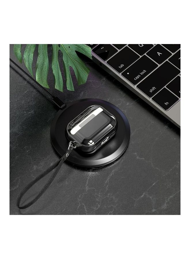 BGM Electroplating TPU Earphone Protective Case with Lanyard For AirPods Pro Black - Image 5