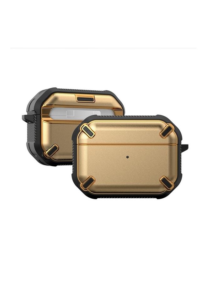 بي جي إم غطاء حماية واق للسماعات اللاسلكية من البولي يوريثان الحراري مضاد للصدمات لسماعات آيربودز برو ذهبي