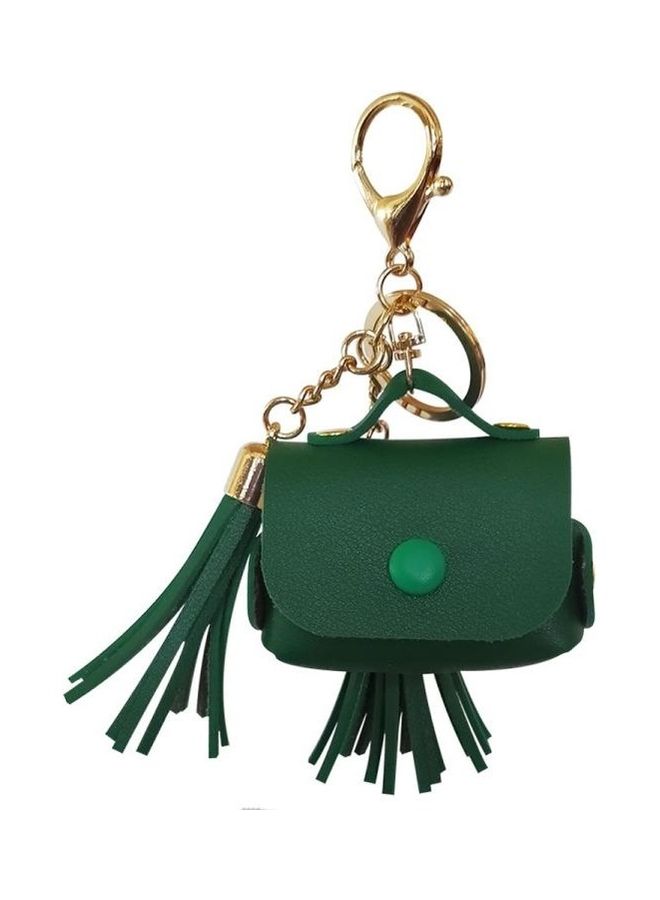 BGM Leather Tassels Earphones Shockproof Protective Case for Apple AirPods 1/2 Green - Image 1