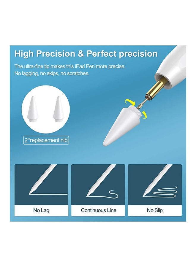 ACHAS Stylus Pen With 2 Replacement Nibs White  - Image 5