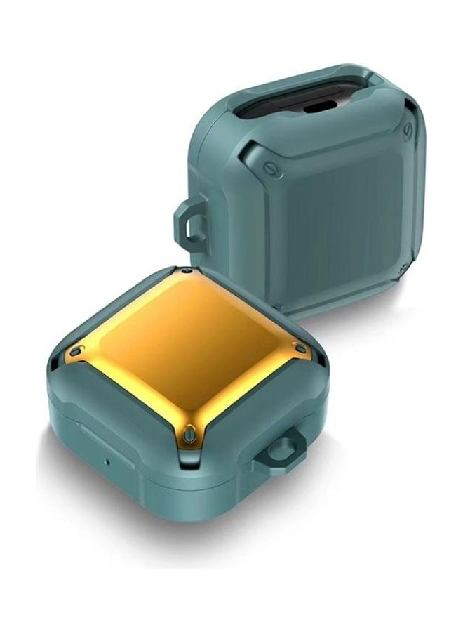 بي جي إم غطاء حماية واقٍ بتصميم درع من فيلم 'Bumblebee' مزود بخطاف لسماعات سامسونج جالاكسي بادز أخضر/أصفر - Image 1