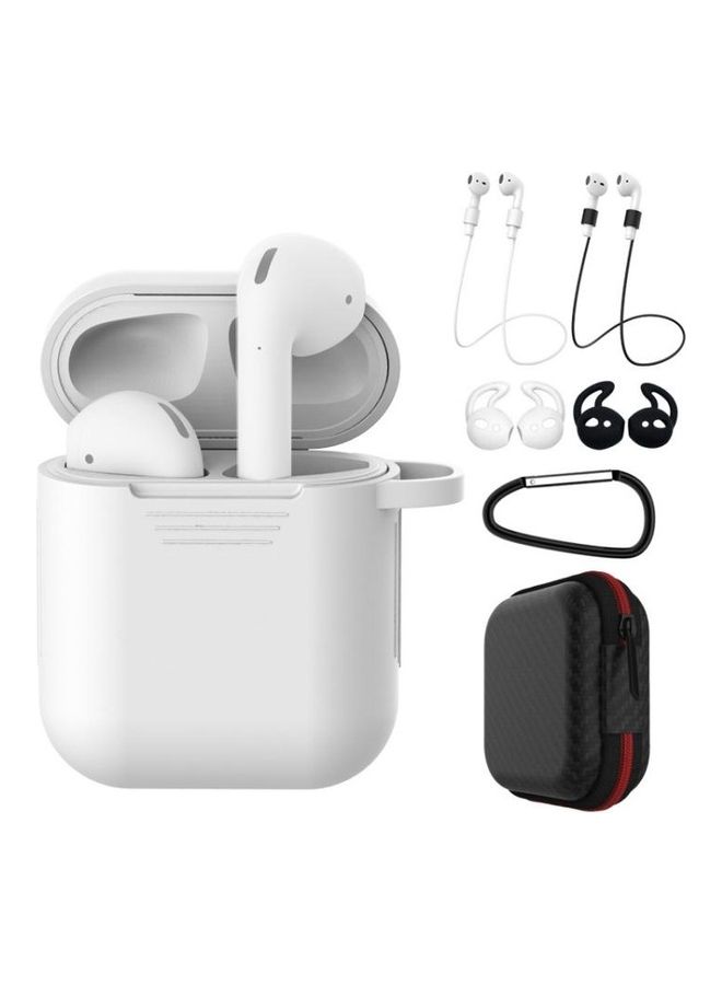 بي جي إم طقم غطاء حماية واقٍ مضاد للصدمات مصنوع من السيليكون لسماعات أبل آيربودز الجيل 1/2 مكون من 7 قطع أبيض/ أسود - Image 1