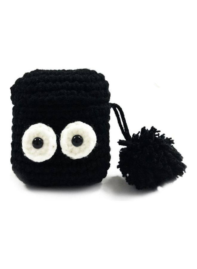 BGM Knitted Cute Cartoon Plush Doll Protective Case for Apple AirPods 1/2 Black - Image 1