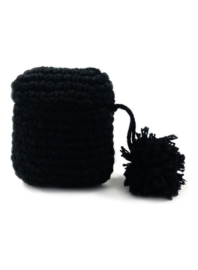 BGM Knitted Cute Cartoon Plush Doll Protective Case for Apple AirPods 1/2 Black - Image 2