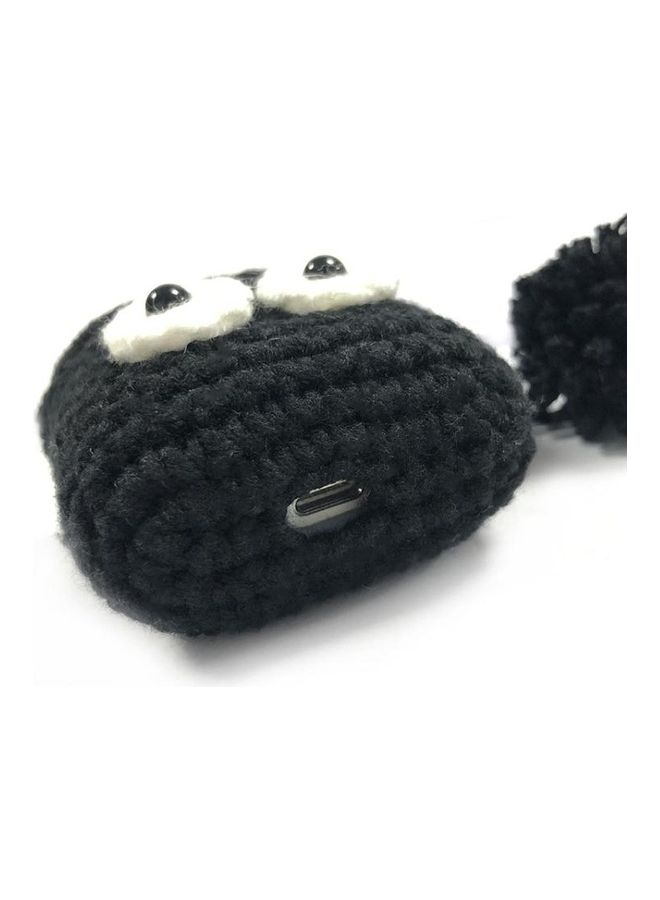 BGM Knitted Cute Cartoon Plush Doll Protective Case for Apple AirPods 1/2 Black - Image 3