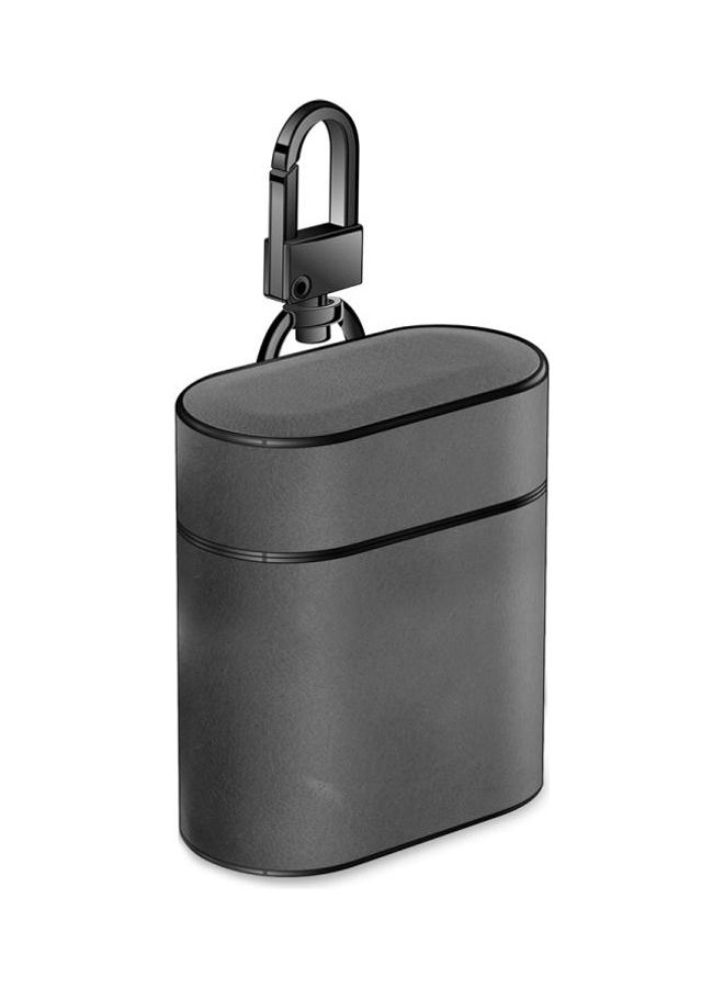 BGM Wireless Earphones Genuine Leather Protective Case for Apple AirPods 1/2 Generation Grey - Image 2