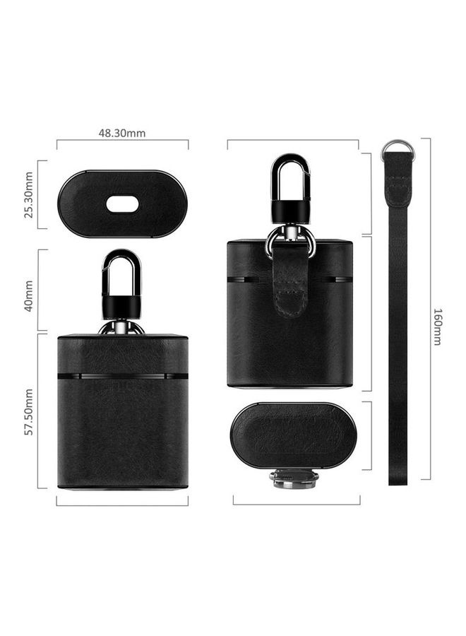 BGM Wireless Earphones Genuine Leather Protective Case for Apple AirPods 1/2 Generation Grey - Image 3