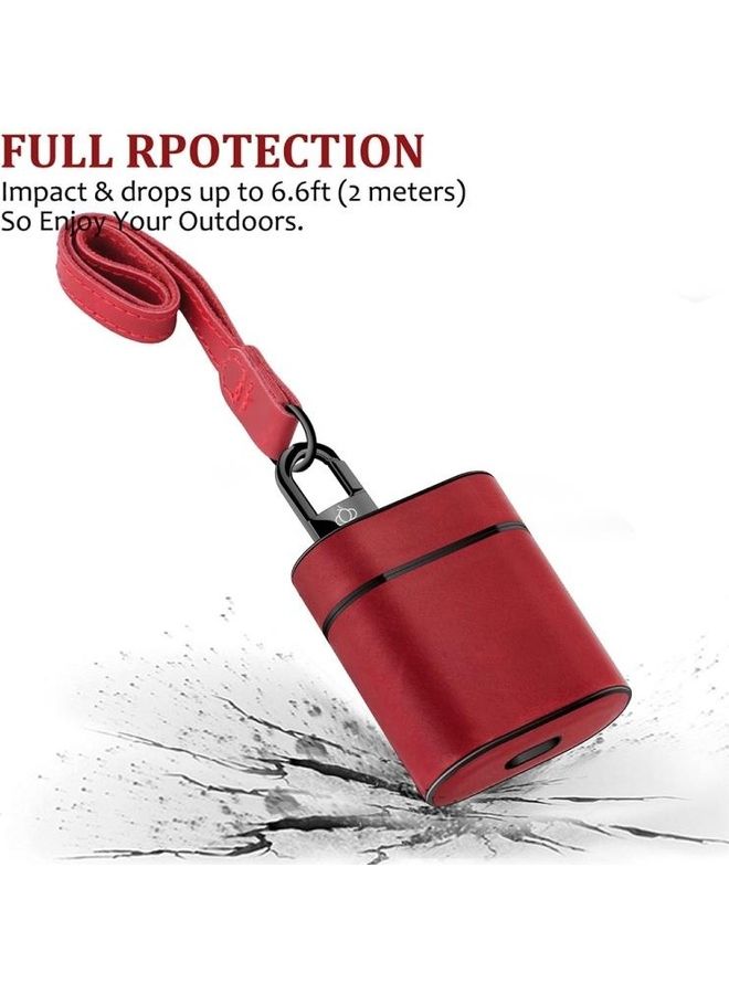 BGM Wireless Earphones Genuine Leather Protective Case for Apple AirPods 1/2 Generation Grey - Image 4