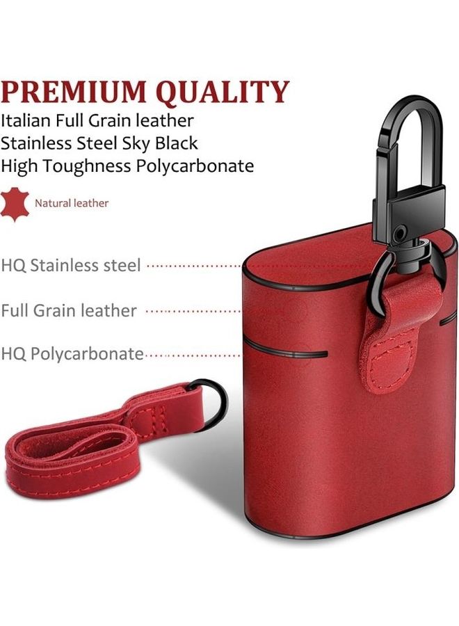 BGM Wireless Earphones Genuine Leather Protective Case for Apple AirPods 1/2 Generation Grey - Image 5