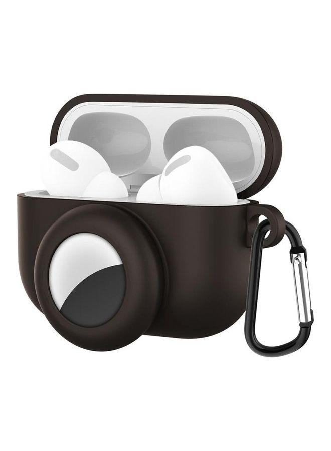 BGM 2 in 1 Silicone Protective Case with Hook for Apple AirPods Pro Brown  - Image 1