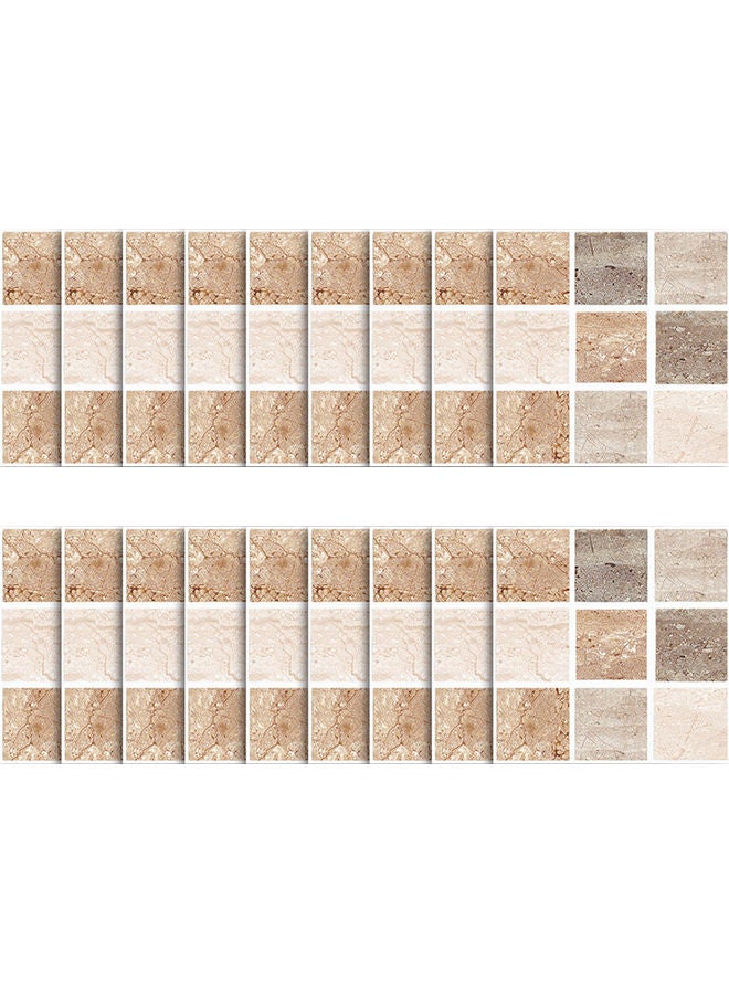 Modern Marble Texture Self-Adhesive Wall Tile Sticker Set Beige/Grey  - Image 1