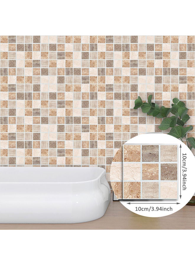 Modern Marble Texture Self-Adhesive Wall Tile Sticker Set Beige/Grey  - Image 2