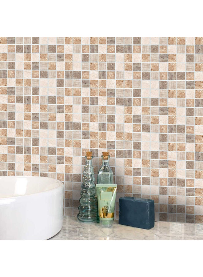 Modern Marble Texture Self-Adhesive Wall Tile Sticker Set Beige/Grey  - Image 3