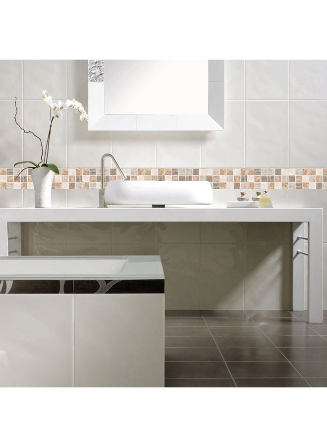 Modern Marble Texture Self-Adhesive Wall Tile Sticker Set Beige/Grey  - Image 4