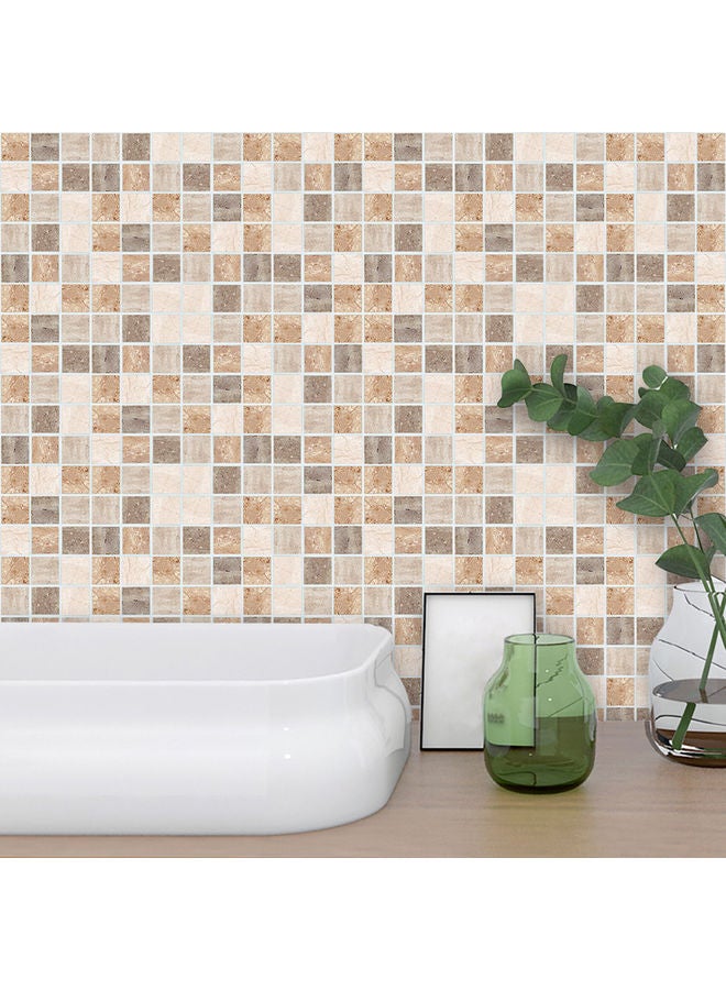 Modern Marble Texture Self-Adhesive Wall Tile Sticker Set Beige/Grey  - Image 5