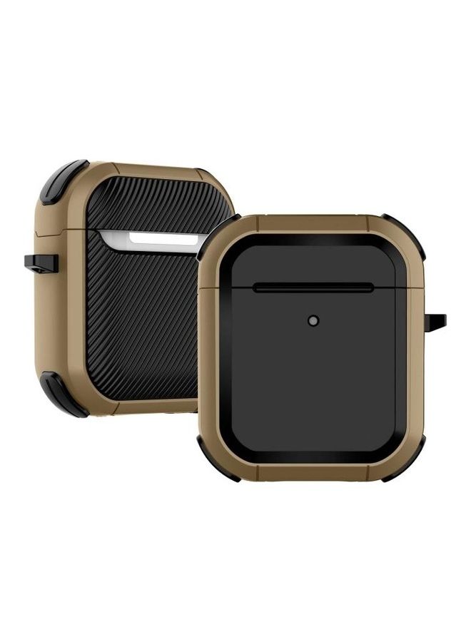 BGM Thunder Mecha TPU Wireless Earphones Protective Case For Apple AirPods 1/2 Brown/Black - Image 1