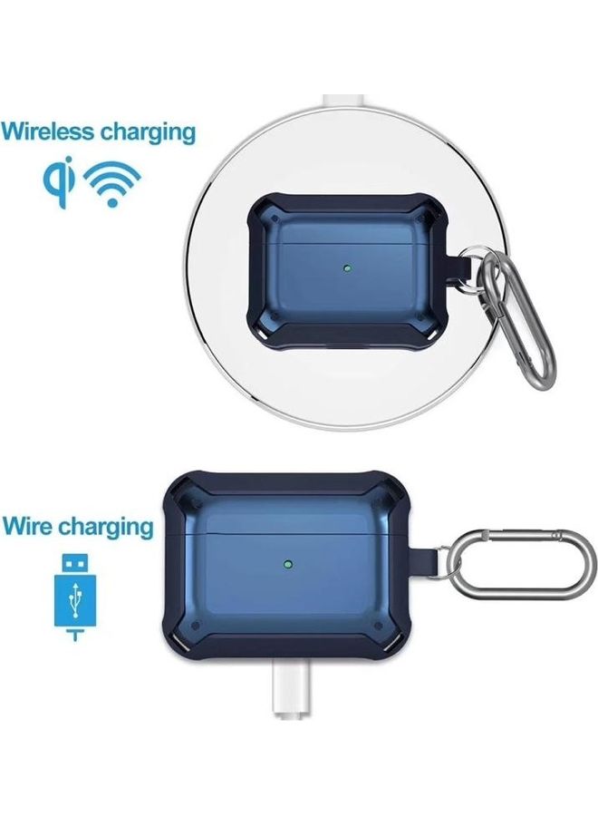 بي جي إم علبة حماية واقية بتصميم بامبل بي أرمور مضادة للصدمات من السيليكون لسماعات آير بودز برو أسود/أزرق - Image 5