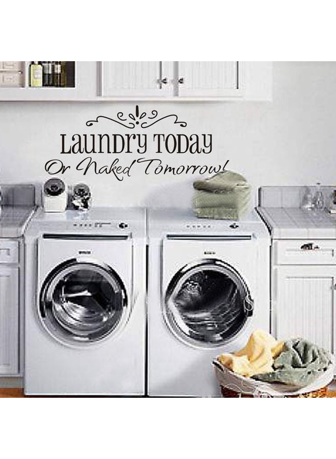 Laundry Today Letter Themed Removable Self-Ahesive Wall Sticker Black - Image 3