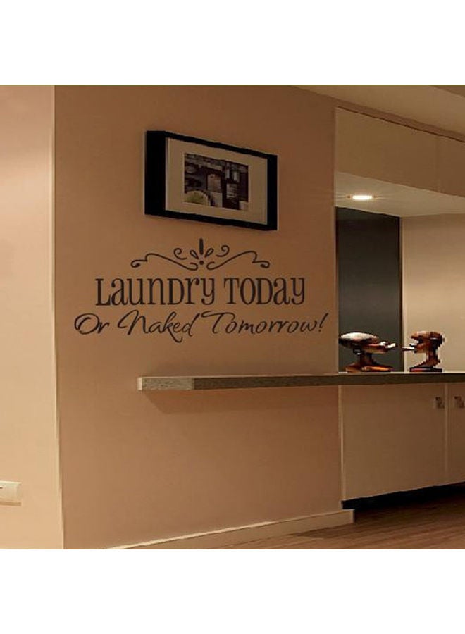 Laundry Today Letter Themed Removable Self-Ahesive Wall Sticker Black - Image 4