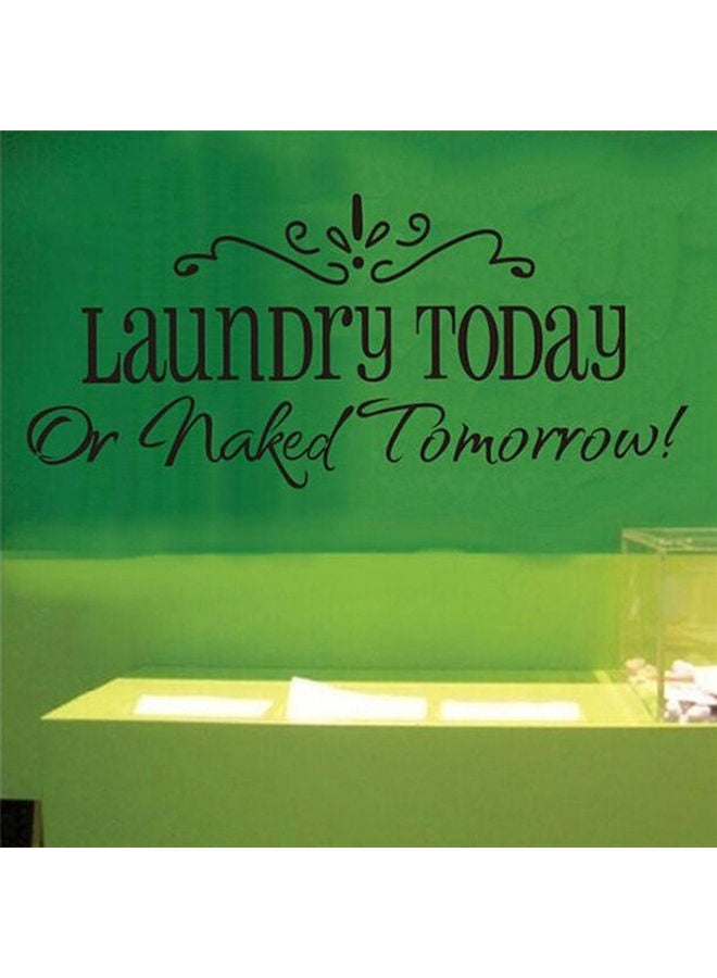 Laundry Today Letter Themed Removable Self-Ahesive Wall Sticker Black - Image 5