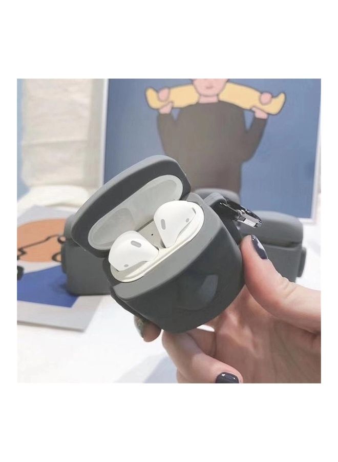 BGM Creative Stone Moai Silicone Protective Case for Apple AirPods 1 / 2 Generation Grey - Image 1