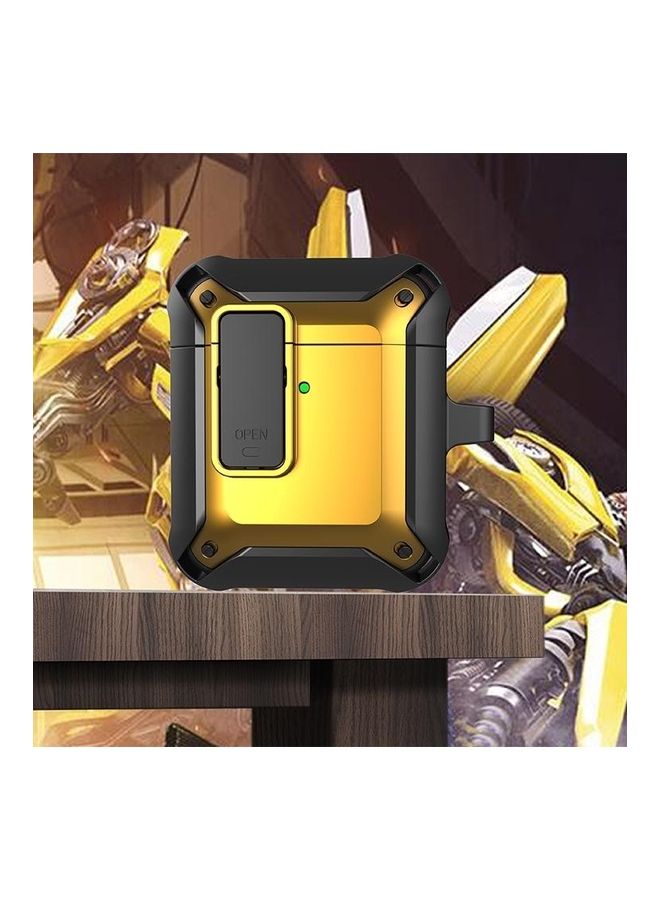 بي جي إم غطاء حماية واق مضاد للصدمات مصنوع من السيليكون بتصميم على شكل نحلة طنانة مع مفتاح لسماعات آيربودز 1/2 أسود/ أصفر - Image 1