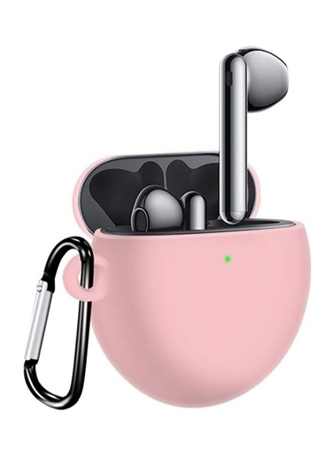 بي جي إم غطاء حماية من السيليكون مضاد للماء بتغطية كاملة مع خطاف لسماعة هواوي فري بادز 4 وردي - Image 1