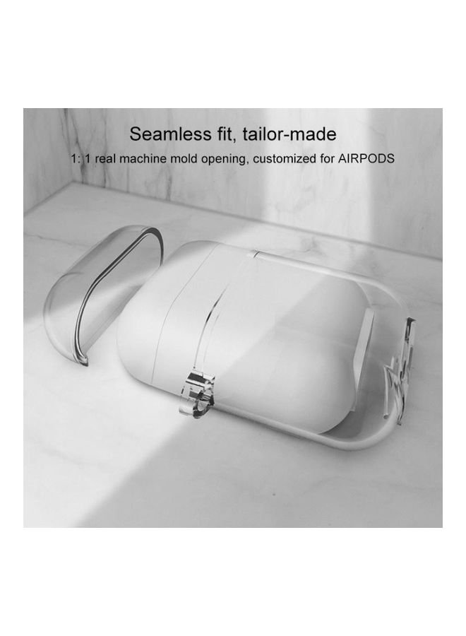 BGM Wireless Earphones Shockproof Liquid Silicone Protective Case for Apple AirPods 3 Clear/White - Image 3