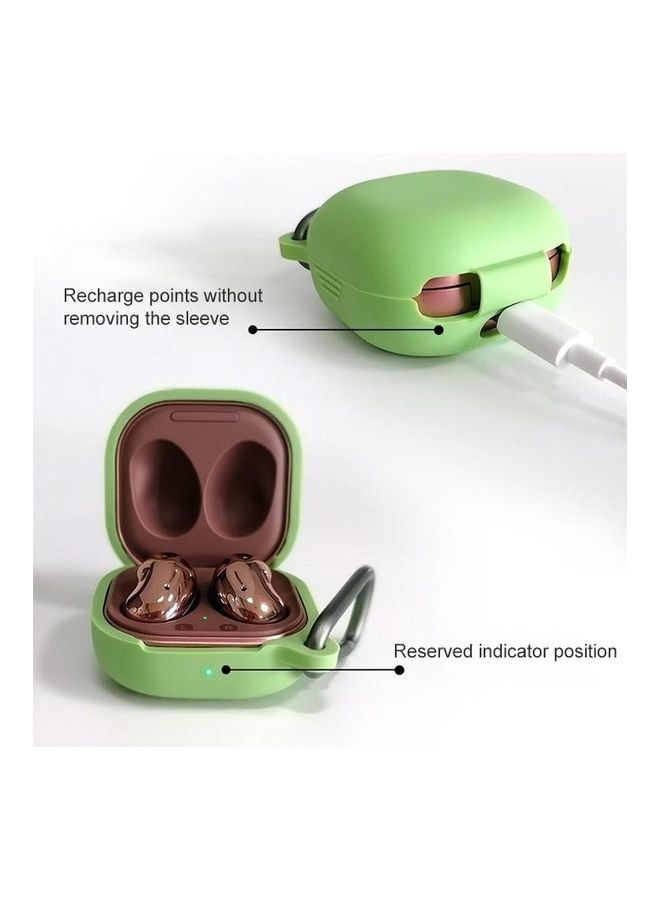 BGM Bluetooth Earphone Silicone Protective Case with Hook For Samsung Galaxy Buds Live / Pro Red - Image 3