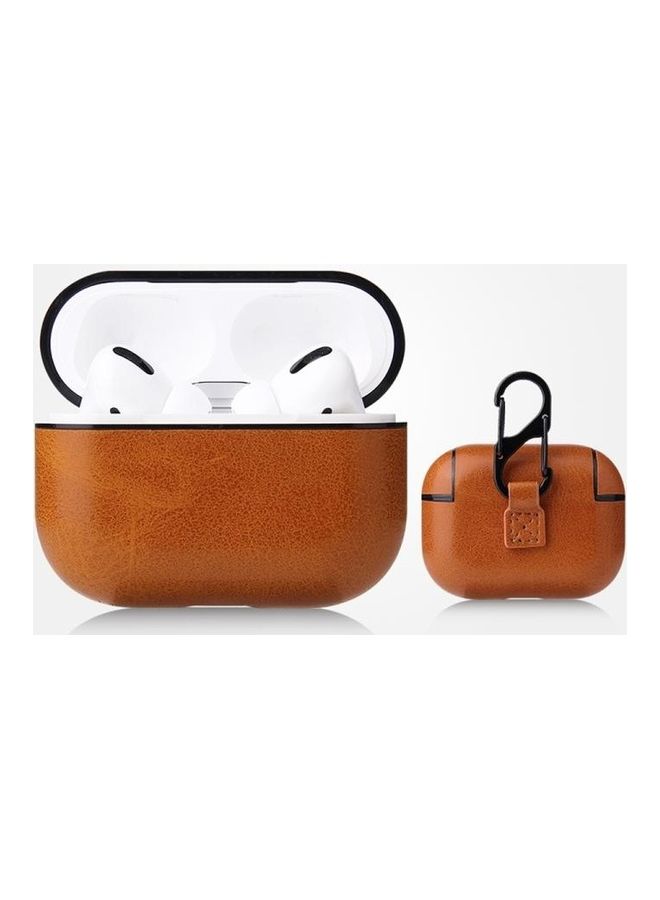 BGM Horse Texture PU Leather Protective Case For Apple AirPods Brown  - Image 1