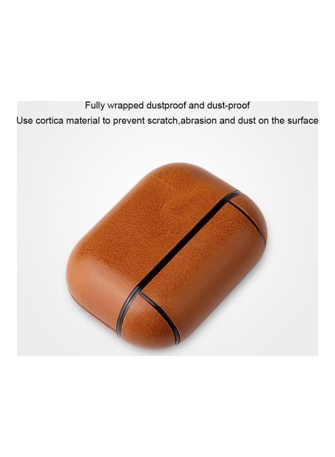 BGM Horse Texture PU Leather Protective Case For Apple AirPods Brown  - Image 3