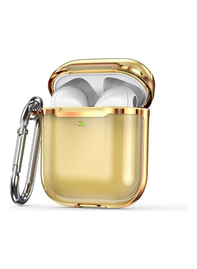 BGM 2-Piece Transparent TPU Headphone Protective Case For Apple AirPods 1/2 Gold/Clear - Image 1
