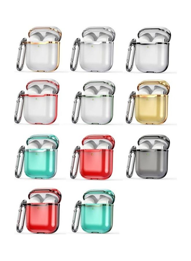 BGM 2-Piece Transparent TPU Headphone Protective Case For Apple AirPods 1/2 Gold/Clear - Image 2