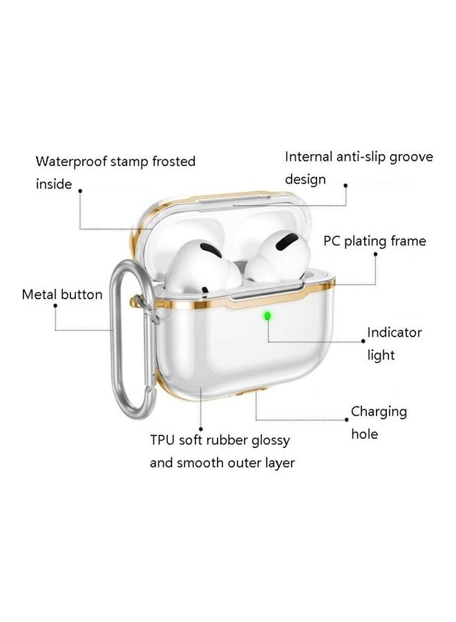 BGM 2-Piece Transparent TPU Headphone Protective Case For Apple AirPods 1/2 Gold/Clear - Image 5