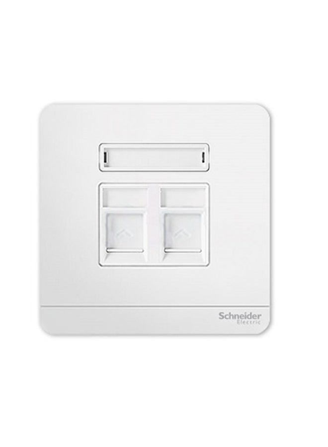 Schneider Electric - Two keystone Avataron Wallplate White 8.6x8.6x3.17cm - Image 1