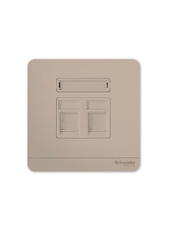 شنايدر إلكتريك مفتاح كهرباء جداري مزدوج ومرفق معه غطاء ذهبي 86x15x86مم  - Image 2