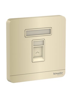 Single Gang Keystone Wallplate With Shutter Gold 8.6x8.6x3.17cm