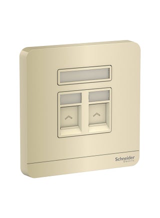 Two Gang Keystone Wallplate With Shutter Gold 86x15x86mm - v1631195296/N48694294A_1