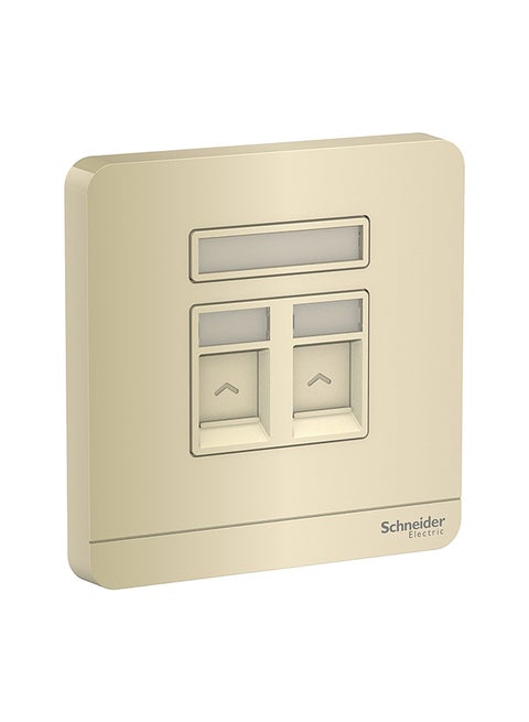 Two Gang Keystone Wallplate With Shutter Gold 86x15x86mm