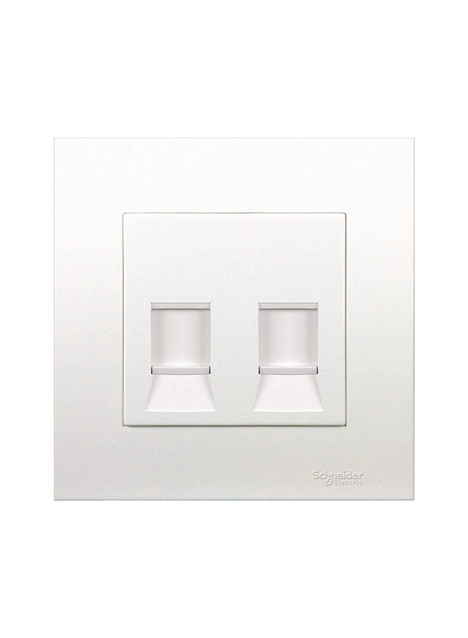 Schneider Electric - Two Gang Keystone Shutter Wallplate Without Ketstone Jack White - Image 1
