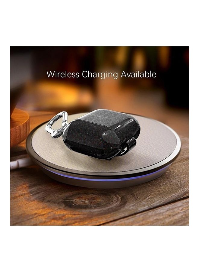 BGM Metal Glitter PC Wireless Earphone Protective Case For AirPods 1/2 Blue - Image 5