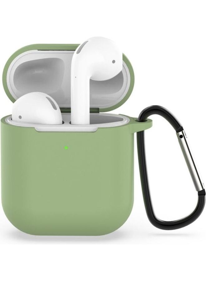 BGM Wireless Earphones Shockproof Silicone Protective Case for Apple AirPods 1/2 Generation Green - Image 1