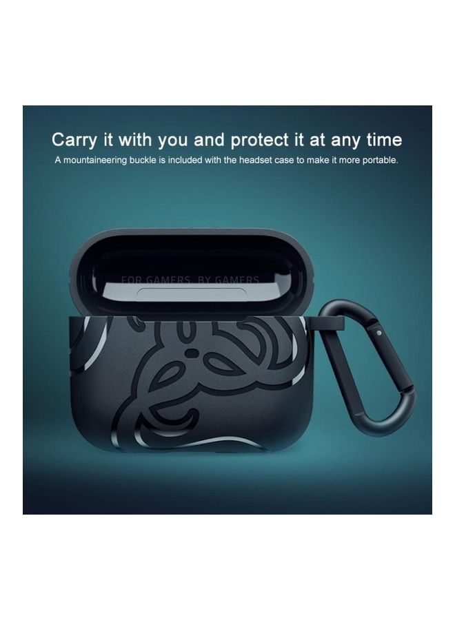 بي جي إم غطاء حماية واقي لسماعة إيربادز مزود بحلقة بقفل زنبركي لسماعات هامر هيد ترو وايرلس برو أسود - Image 2