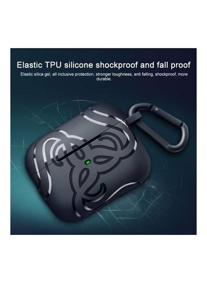 بي جي إم غطاء حماية واقي لسماعة إيربادز مزود بحلقة بقفل زنبركي لسماعات هامر هيد ترو وايرلس برو أسود - Image 5